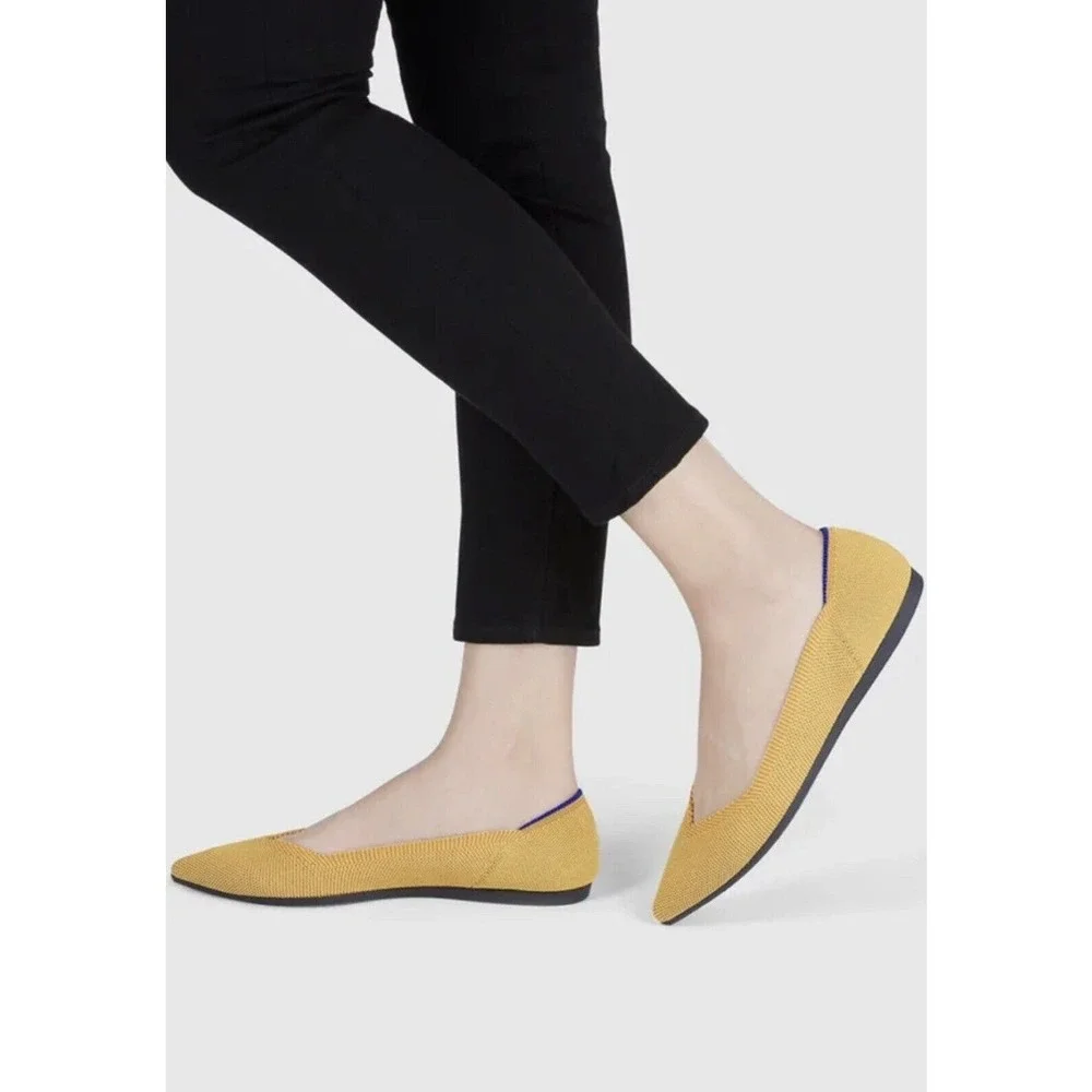 Rothy’s The Point Flats RETIRED Marigold Yellow Classic Women’s Size 11 NWOB